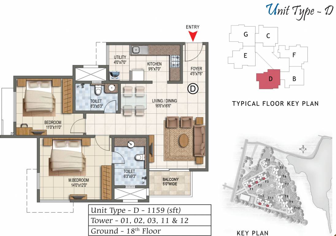 Prestige Lake Ridge (2BHK+2T (1,159 sq ft) 1159 sq ft) Prestige Lake Ridge (2BHK+2T (1,159 sq ft) 1159 sq ft)