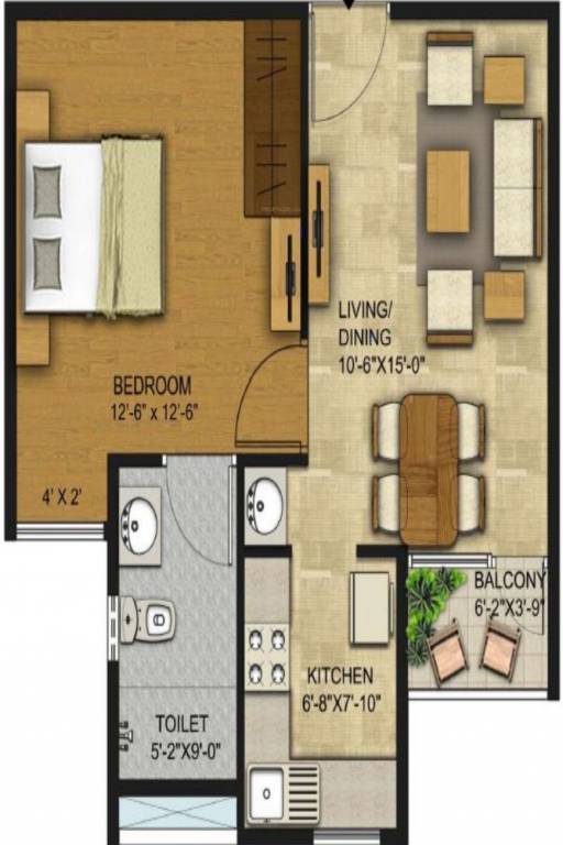 Citrus Aire (1BHK+1T (665 sq ft) 665 sq ft)