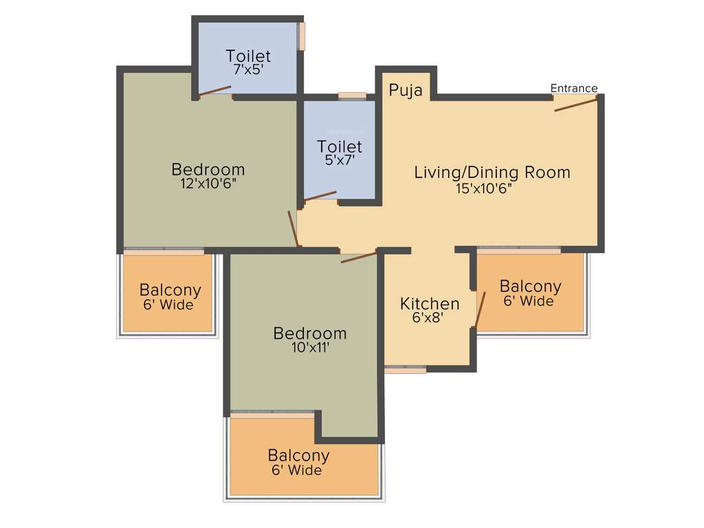 Migsun Wynn (2BHK+2T (1,060 sq ft) + Pooja Room 1060 sq ft)