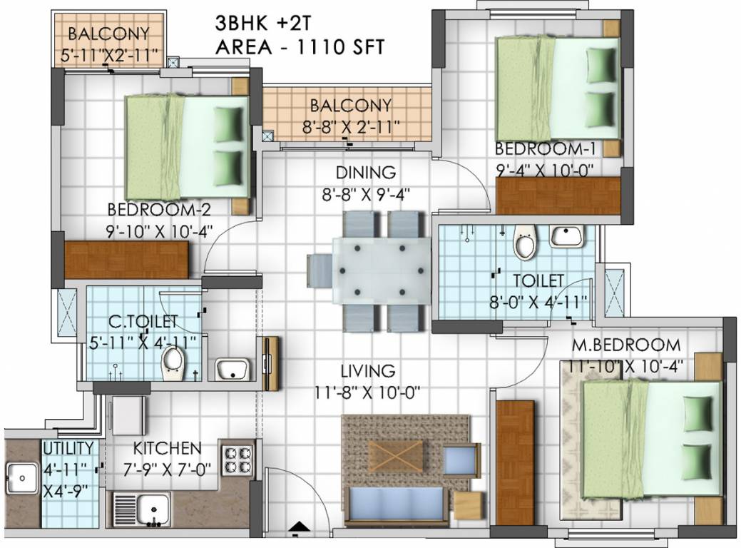 Shriram Land Shriline Primrose (3BHK+2T (1,110 sq ft) 1110 sq ft) Shriram Land Shriline Primrose (3BHK+2T (1,110 sq ft) 1110 sq ft)