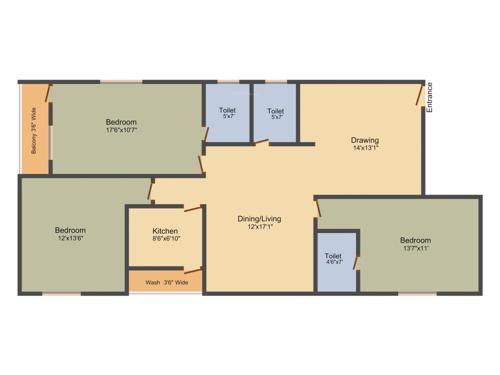 Shamshiri Bandlaguda (3BHK+3T (1,510 sq ft) 1510 sq ft)