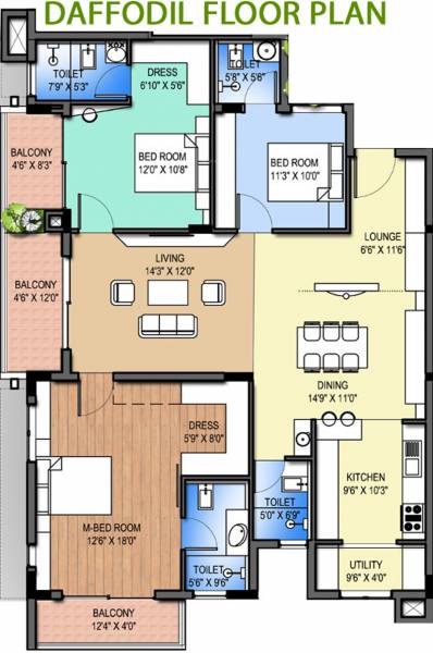 EWalls Yellowbells (3BHK+4T (2,060 sq ft) 2060 sq ft)