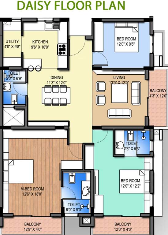 EWalls Yellowbells (3BHK+3T (1,856 sq ft) 1856 sq ft)