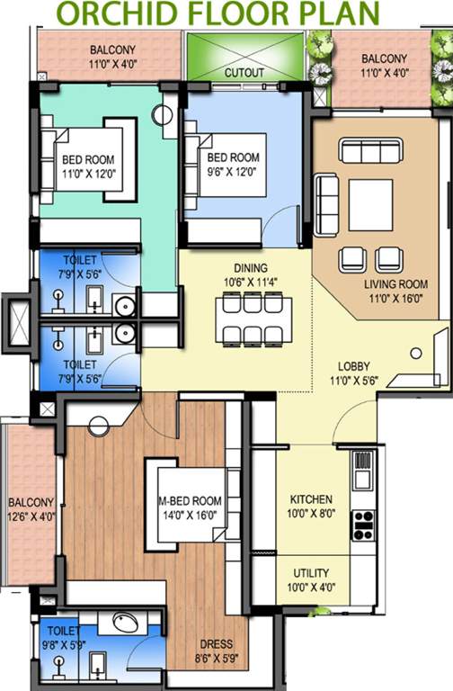 EWalls Yellowbells (3BHK+3T (1,928 sq ft) 1928 sq ft)