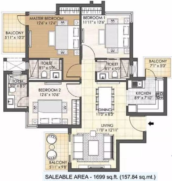 Adani Oyster Grande (3BHK+3T (1,699 sq ft) 1699 sq ft) Adani Oyster Grande (3BHK+3T (1,699 sq ft) 1699 sq ft)