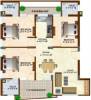 Swastik Dream Developers Square Floor Plan (3BHK+3T)