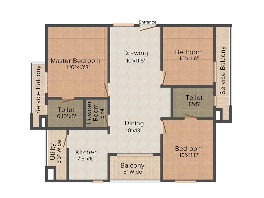 Lanco Domina Condominiums (3BHK+3T (1,385 sq ft) 1385 sq ft)