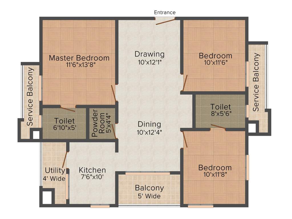 Lanco Domina Condominiums (3BHK+2T (1,375 sq ft) 1375 sq ft)