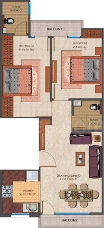 VP 12th Avenue (2BHK+2T (810 sq ft) 810 sq ft) VP 12th Avenue (2BHK+2T (810 sq ft) 810 sq ft)