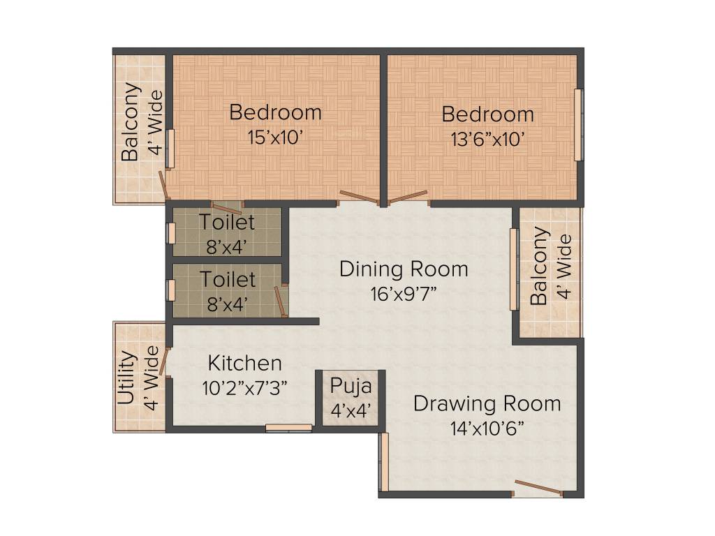 Sekhar Hyde Park (2BHK+2T (1,175 sq ft) 1175 sq ft)