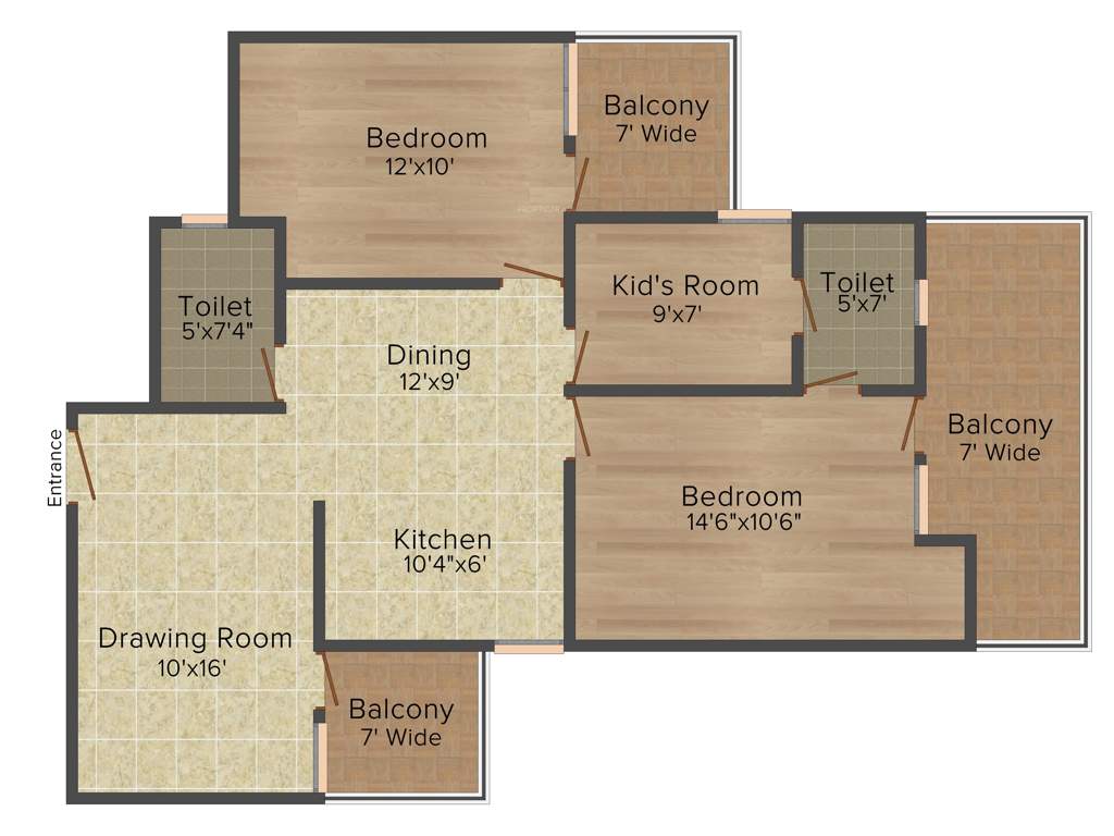Omkar Royal Nest (3BHK+2T (1,345 sq ft) 1345 sq ft)