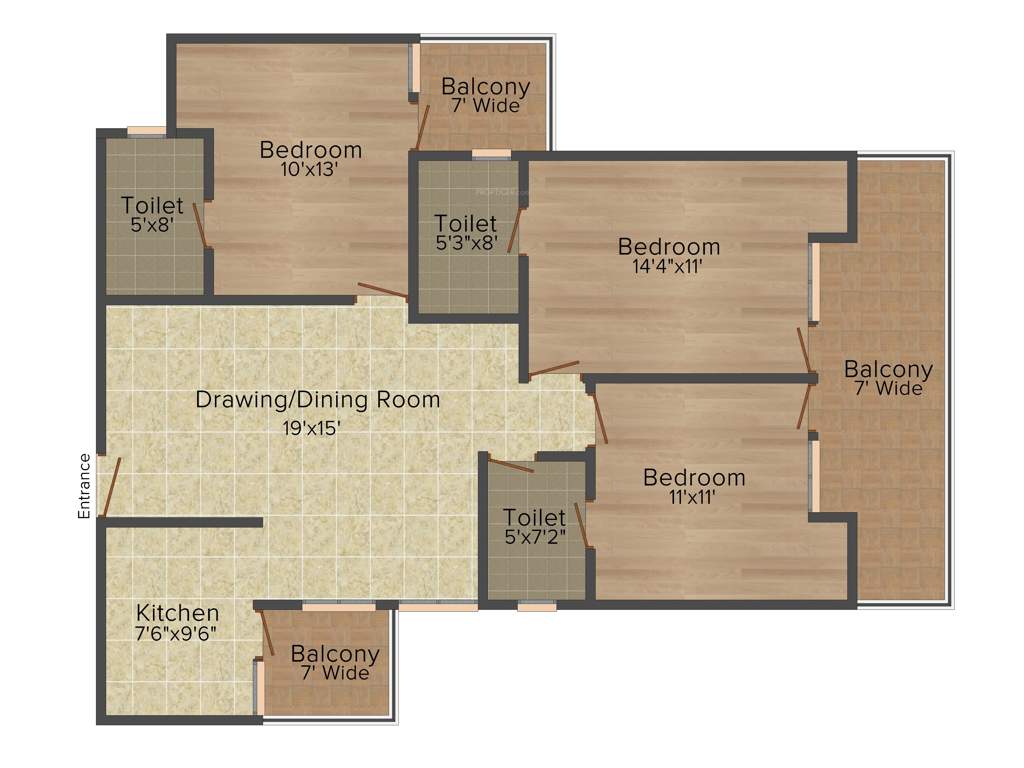 Omkar Royal Nest (3BHK+3T (1,555 sq ft) 1555 sq ft)