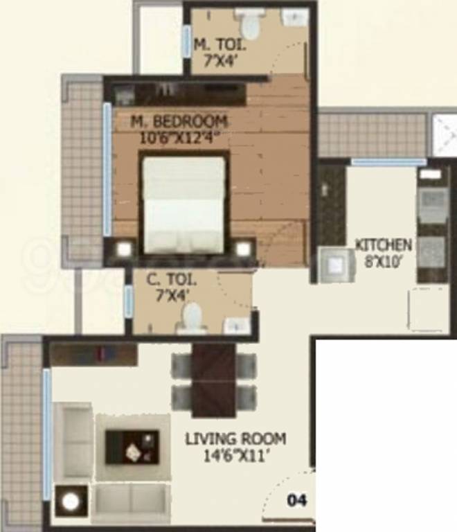 Ms Keytech Ashok Smruti (1BHK+2T (756 sq ft) 756 sq ft) Ms Keytech Ashok Smruti (1BHK+2T (756 sq ft) 756 sq ft)