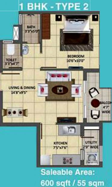 TATA New Haven Ribbon Walk (1BHK+1T (600 sq ft) 600 sq ft)