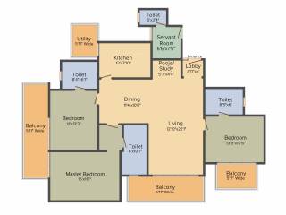 M3M Latitude (3BHK+3T (2,430 sq ft) + Servant Room 2430 sq ft)