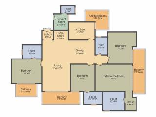 M3M Latitude (4BHK+4T (2,955 sq ft) + Servant Room 2955 sq ft)