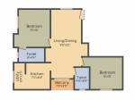 Saradeuz Eden (2BHK+2T (859 sq ft) + Pooja Room 859 sq ft) Saradeuz Eden (2BHK+2T (859 sq ft) + Pooja Room 859 sq ft)