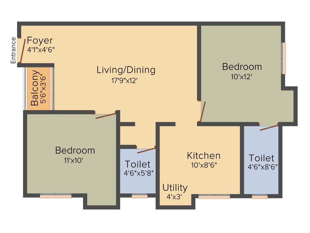 Saradeuz Eden (2BHK+2T (866 sq ft) + Pooja Room 866 sq ft)