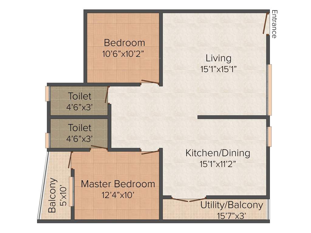 SV Nature Lake (2BHK+2T (1,151 sq ft) 1151 sq ft)