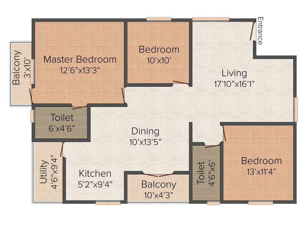 SV Nature Lake (3BHK+2T (1,453 sq ft) 1453 sq ft)
