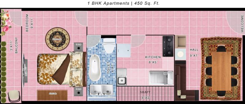 Habitech Habitech Apartments (1BHK+1T (450 sq ft) 450 sq ft)
