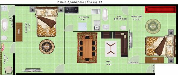 Habitech Habitech Apartments (2BHK+2T (600 sq ft) 600 sq ft) Habitech Habitech Apartments (2BHK+2T (600 sq ft) 600 sq ft)