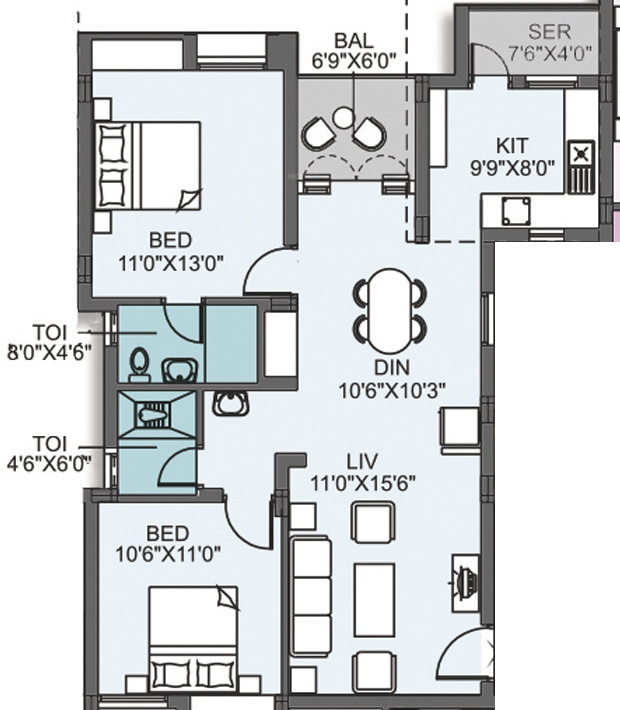 Terraspace Thasami Sumeru (2BHK+2T (1,183 sq ft) 1183 sq ft) Terraspace Thasami Sumeru (2BHK+2T (1,183 sq ft) 1183 sq ft)