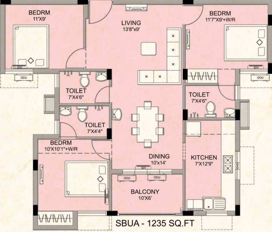 Urban Tree Superb (3BHK+3T (1,235 sq ft) 1235 sq ft) Urban Tree Superb (3BHK+3T (1,235 sq ft) 1235 sq ft)