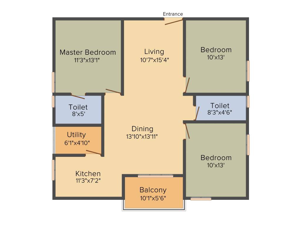 Ramky One Marvel (3BHK+2T (1,368 sq ft) 1368 sq ft)