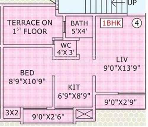 Rashmi Rashmi Garden Phase II Floor Plan (1BHK+1T)