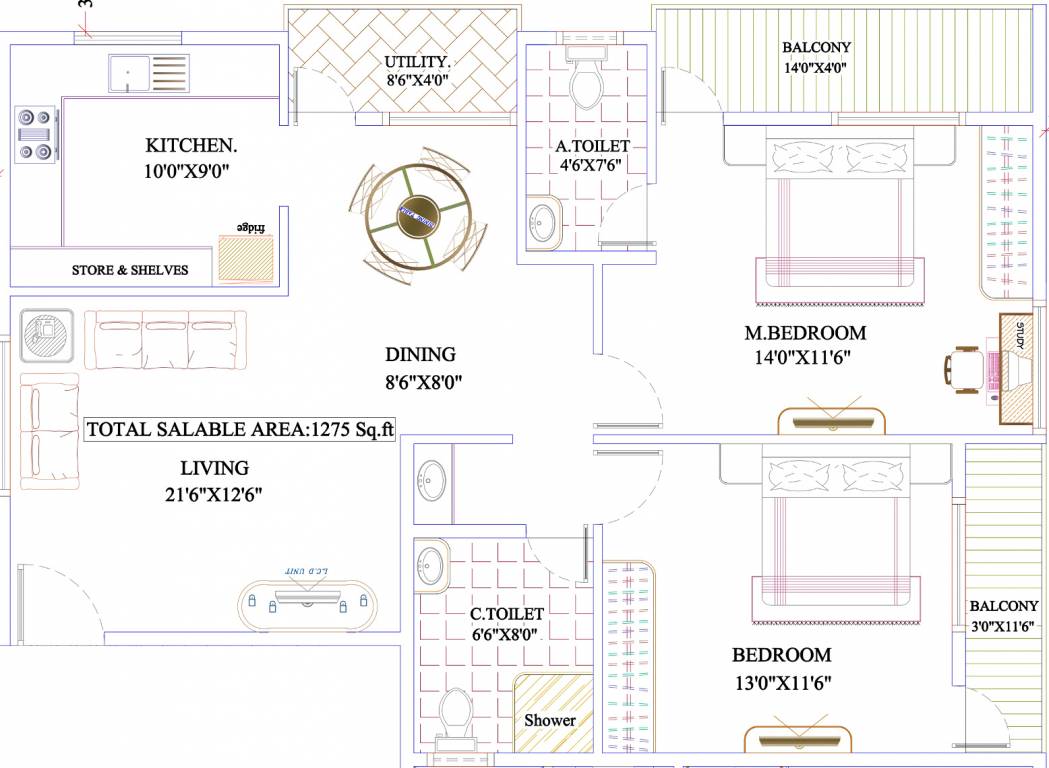 Asrithas Lotus Residency (2BHK+2T (1,275 sq ft) 1275 sq ft) Asrithas Lotus Residency (2BHK+2T (1,275 sq ft) 1275 sq ft)