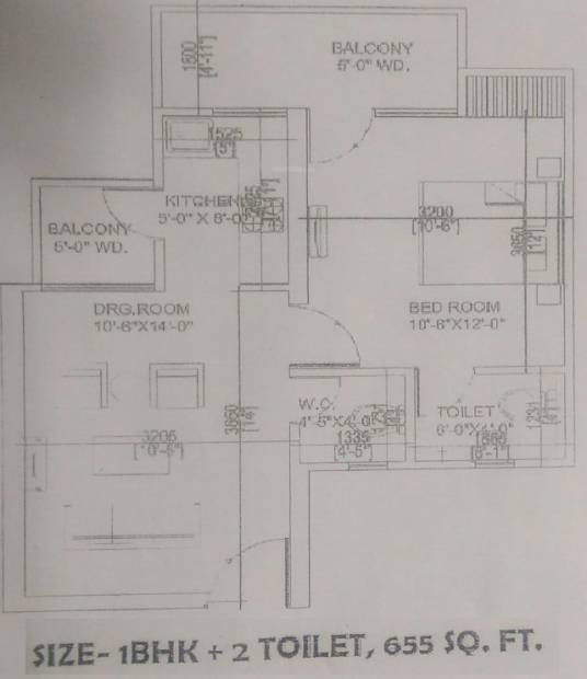 Yash O3K Ozone Klassic (1BHK+2T (655 sq ft) 655 sq ft)