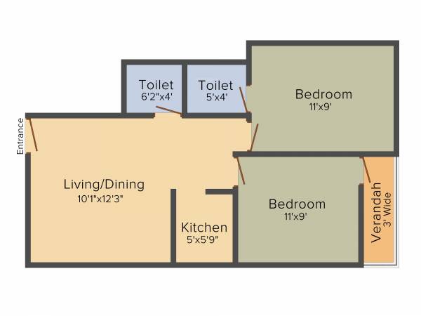 I Land Nayeli (2BHK+2T (790 sq ft) 790 sq ft) I Land Nayeli (2BHK+2T (790 sq ft) 790 sq ft)