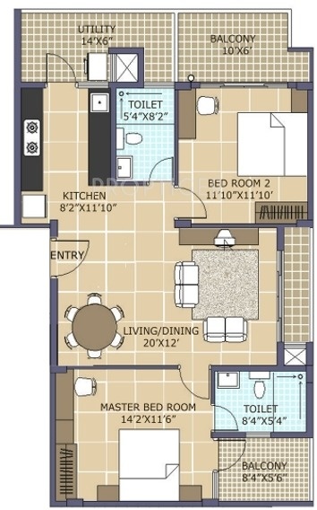Prasiddhi Ascent (2BHK+2T (1,321 sq ft) 1321 sq ft)