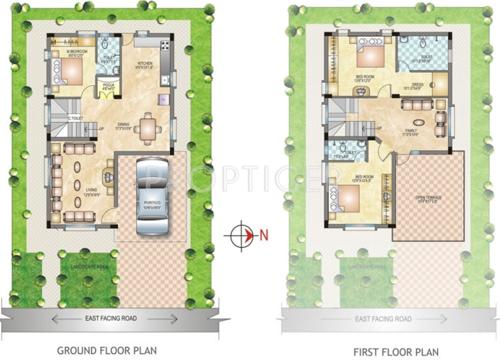 Janani Realtors AVS Residency Floor Plan (3BHK+3T)