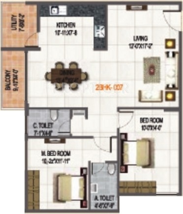 Maruthi Sri Laxmi Arcade (2BHK+2T (1,115 sq ft) 1115 sq ft)