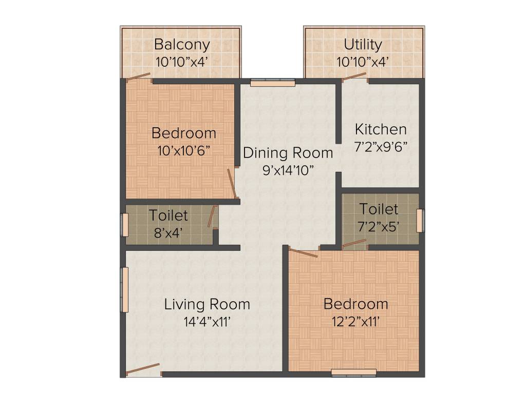 Vasavi Pearl (2BHK+2T (1,055 sq ft) 1055 sq ft)