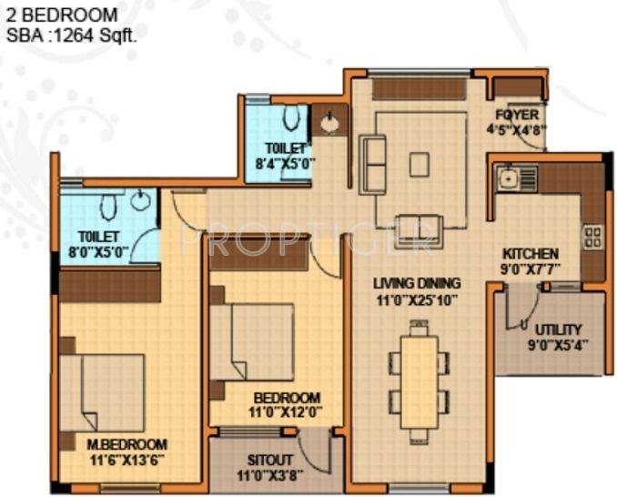 Oceanus Royale (2BHK+2T (1,264 sq ft) 1264 sq ft) Oceanus Royale (2BHK+2T (1,264 sq ft) 1264 sq ft)