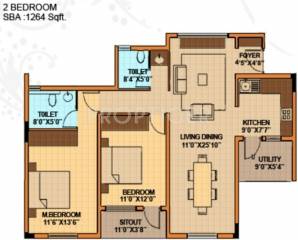 Oceanus Royale (2BHK+2T (1,264 sq ft) 1264 sq ft) Oceanus Royale (2BHK+2T (1,264 sq ft) 1264 sq ft)
