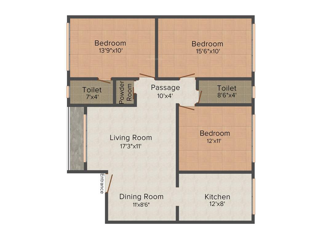 S Raheja Gurukripa (3BHK+3T (1,020 sq ft) 1020 sq ft)