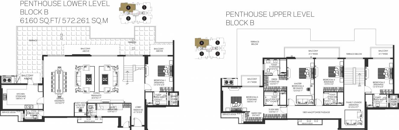 DLF The Crest (5BHK+5T (6,160 sq ft) Study Room 6160 sq ft)