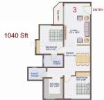 Suraksha Sunflower (2BHK+2T (1,040 sq ft) 1040 sq ft)