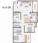 Suraksha Sunflower (2BHK+2T (1,410 sq ft)   Study Room 1410 sq ft)