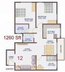 Suraksha Sunflower (2BHK+2T (1,260 sq ft)   Study Room 1260 sq ft)