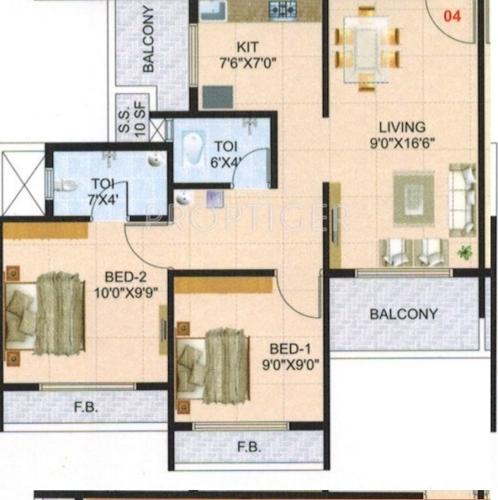 Home Shree Home (2BHK+2T (985 sq ft) 985 sq ft)