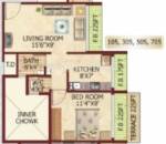 C J Group Harmony II Floor Plan (1BHK+1T)