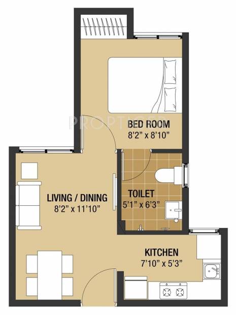 arun excello compact homes vasanthaa floor plan 1bhk 1t 375 sq ft 229589