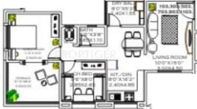 Mauli Opulence (1BHK+1T (810 sq ft) 810 sq ft)