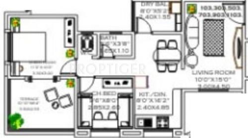 Mauli Opulence (1BHK+1T (810 sq ft) 810 sq ft)