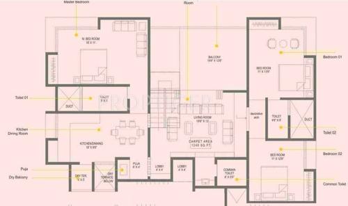 Bhujbal Avania (3BHK+3T (1,950 sq ft) 1950 sq ft)